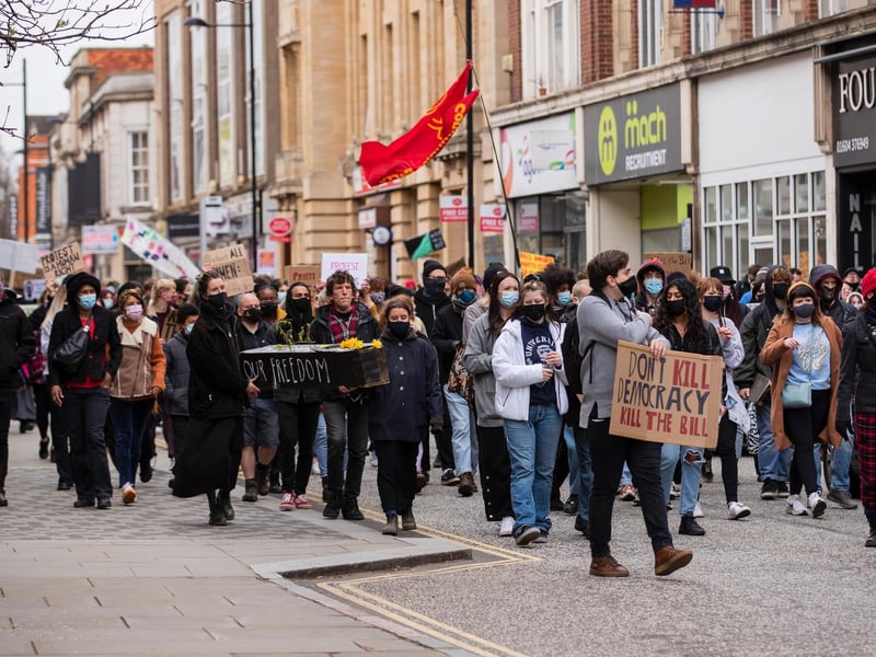 Kill the Bill/Reclaim These Streets joint protest in Northampton. Photo: Leila Coker