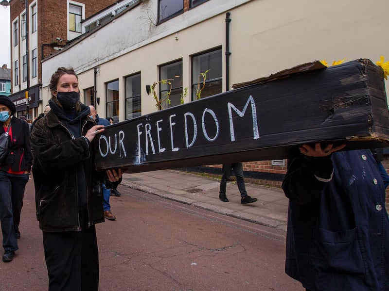 Kill the Bill/Reclaim These Streets joint protest in Northampton. Photo: Leila Coker