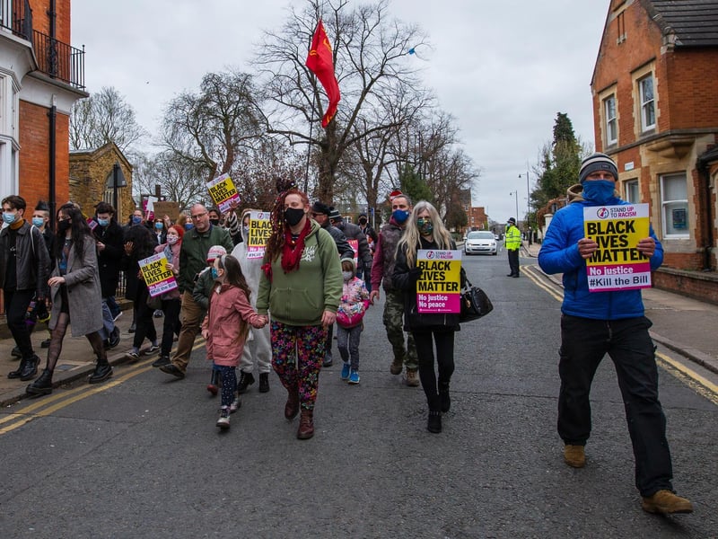 Kill the Bill/Reclaim These Streets joint protest in Northampton. Photo: Leila Coker