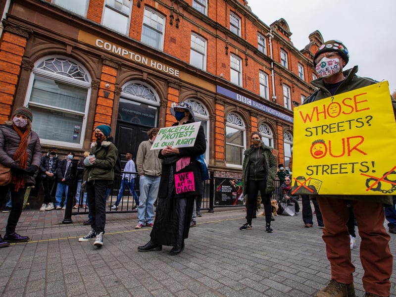 Kill the Bill/Reclaim These Streets joint protest in Northampton. Photo: Leila Coker