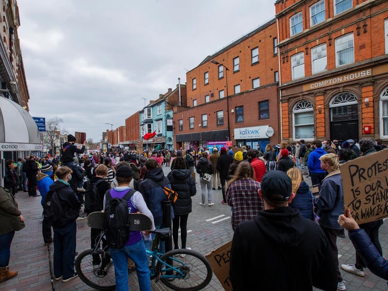 Kill the Bill/Reclaim These Streets joint protest in Northampton. Photo: Leila Coker