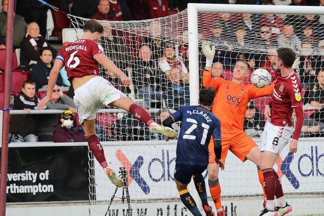 Really smart header gave Cobblers breathing space with 15 minutes to play. You feared he was in for a tough day against Hawkins and Bowery but in reality Mansfield's front two barely featured after a promising start... 8