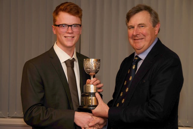 The Duke of Norfolk presents a Littlehampton Golf Club prize to Drew Sykes