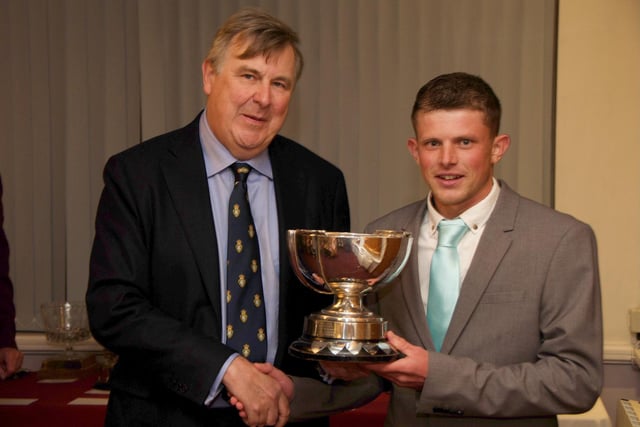The Duke of Norfolk presents a Littlehampton Golf Club prize to Sean Franks
