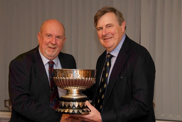 The Duke of Norfolk presents a Littlehampton Golf Club prize to Gerry Weston