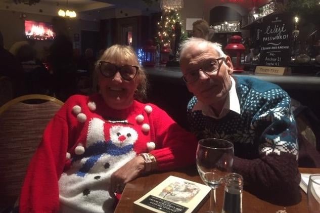 Keith and Maggie de Vos at the Eastbourne Dickens Fellowship Christmas celebration at the Crown and Anchor pub. SUS-211224-103343001