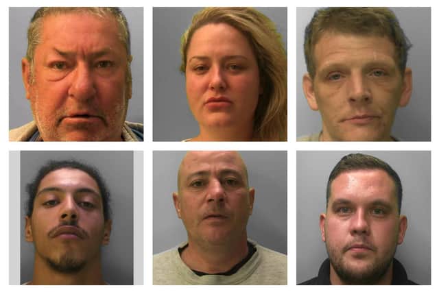 Some of the criminals locked up in Sussex in February. Pictures courtesy of Sussex Police