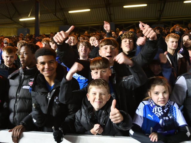 Posh fans at the Weston Homes Stadium on Tuesday (March 1).