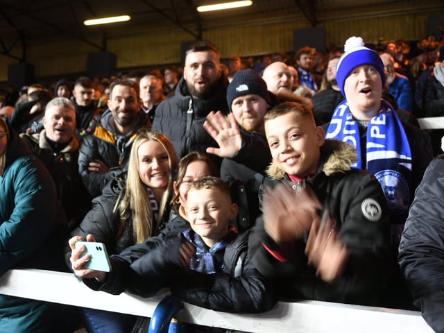 Posh fans at the Weston Homes Stadium on Tuesday (March 1).
