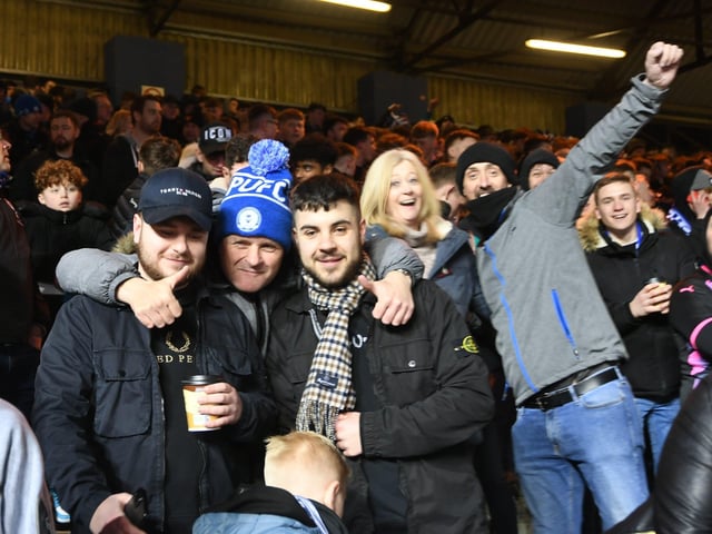 Posh fans at the Weston Homes Stadium on Tuesday (March 1).