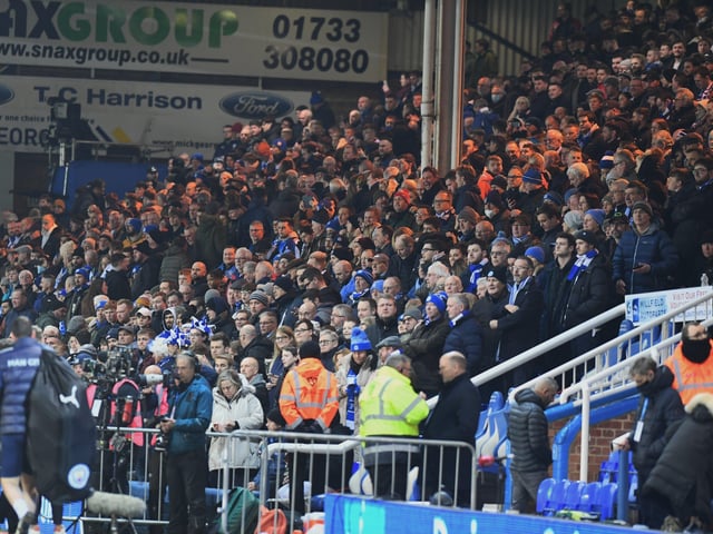 Posh fans at the Weston Homes Stadium on Tuesday (March 1).