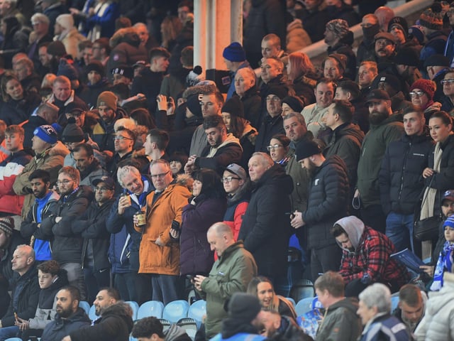 Posh fans at the Weston Homes Stadium on Tuesday (March 1).