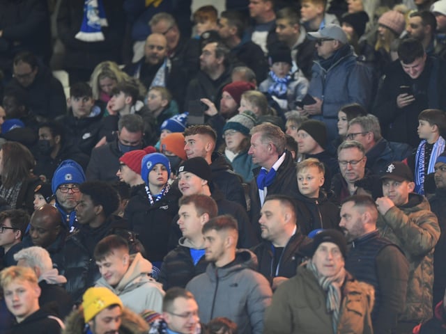 Posh fans at the Weston Homes Stadium on Tuesday (March 1).