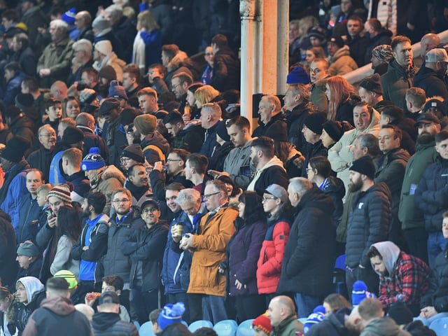 Posh fans at the Weston Homes Stadium on Tuesday (March 1).