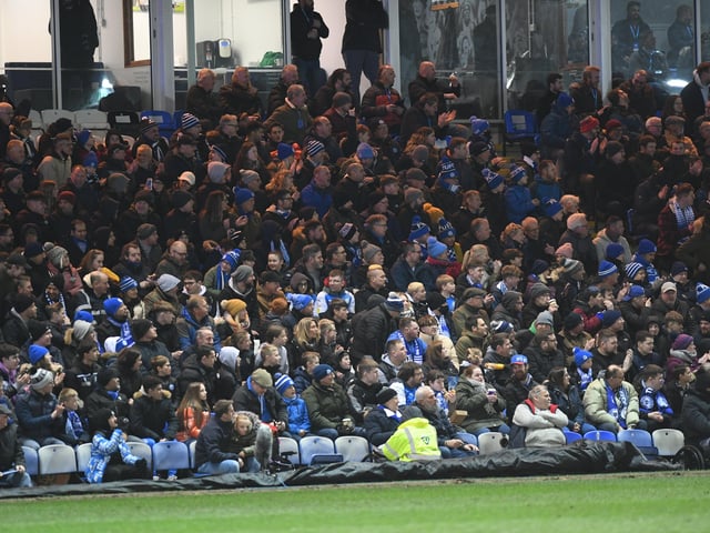 Posh fans at the Weston Homes Stadium on Tuesday (March 1).