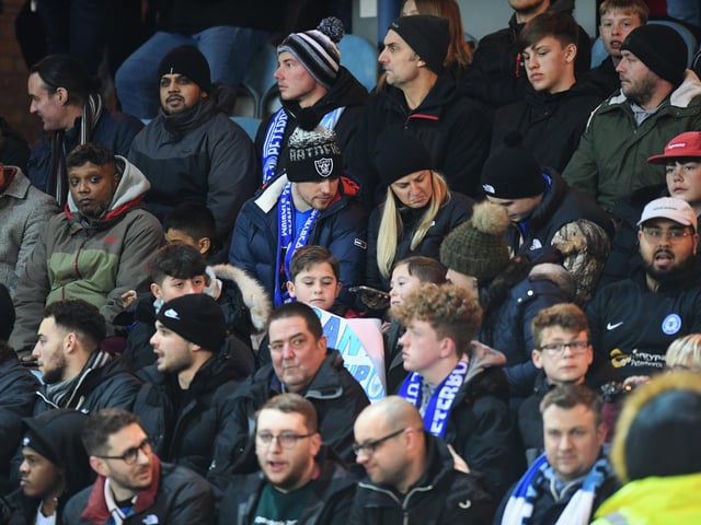Posh fans at the Weston Homes Stadium on Tuesday (March 1).