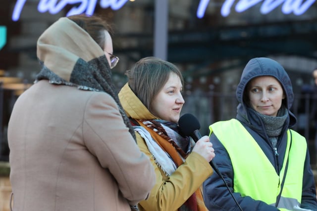 Members of Northamptonshire Help for Ukraine spoke to supporters