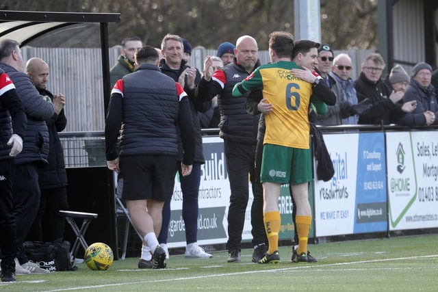 Action from Horsham FC legend Gary Charman's final game - a 3-2 defeat against Brightlingsea Regent in the Isthmian Premier