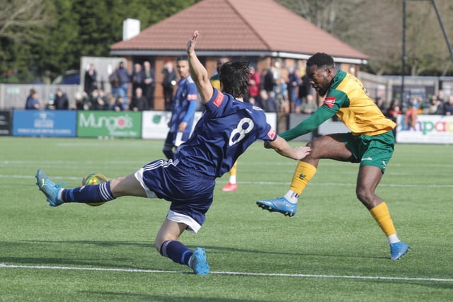 Action from Horsham FC legend Gary Charman's final game - a 3-2 defeat against Brightlingsea Regent in the Isthmian Premier