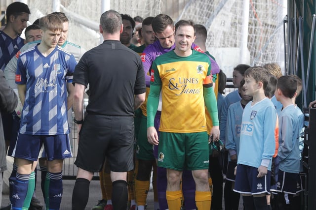 Action from Horsham FC legend Gary Charman's final game - a 3-2 defeat against Brightlingsea Regent in the Isthmian Premier