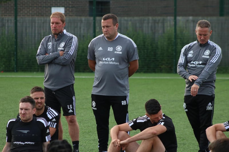 Coach Lee Stratford, chief scout Richard Boryszczuk and assistant John McDermott. Photo: Oliver Atkin