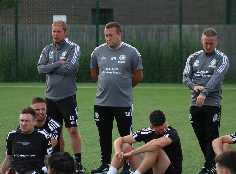 Coach Lee Stratford, chief scout Richard Boryszczuk and assistant John McDermott. Photo: Oliver Atkin