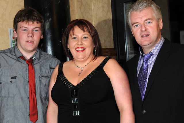 Roisin, Brendan and Garry Monaghan pictured at the Lissan GFC Centenary Gala Dinner held in the Glenavon House Hotel, last Saturday evening.mm46-158ar.