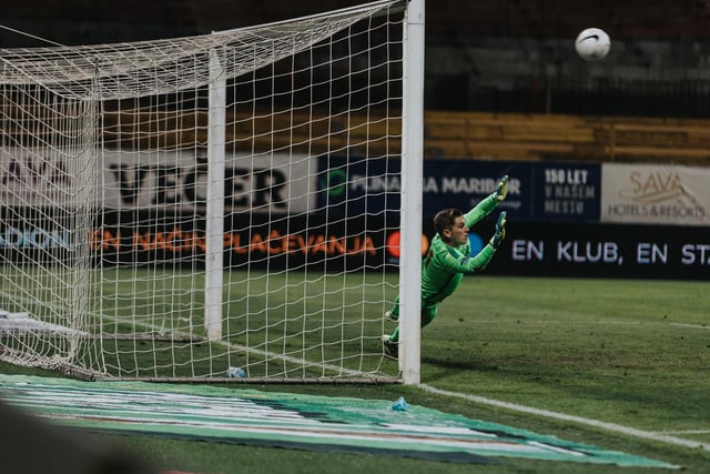 Dervisevic smashes his penalty off the cross bar