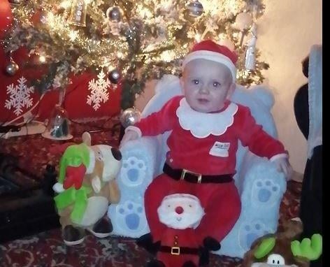 Eileen McKinney - My son Dáithi 1st Christmas  Little Santa