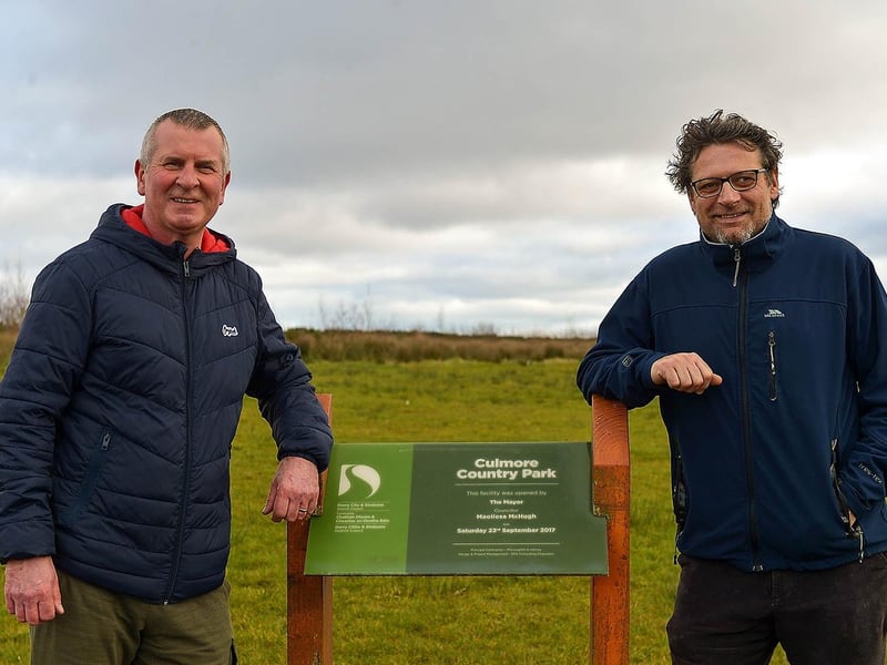 Kevin McCaul and Ebb Quigley pictured in Culmore Country Park recently. DER2110GS – 020