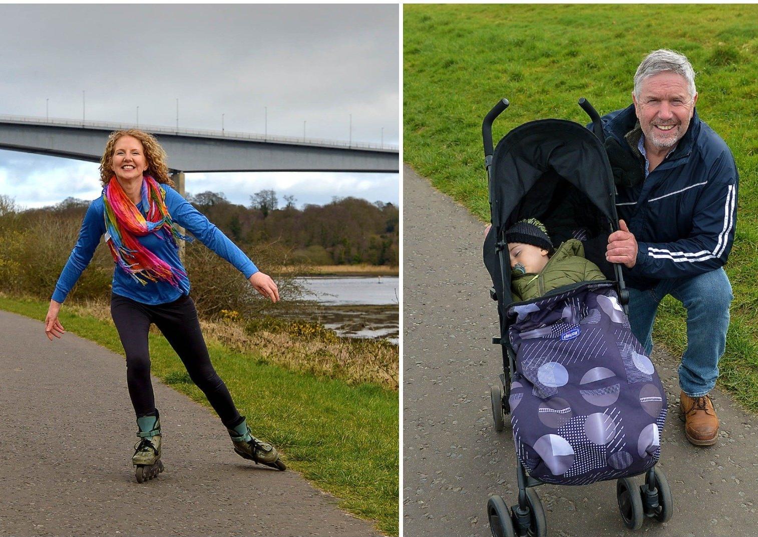 LEFT: Joanna O’Donnell exercises on skates in Bay Road Park recently. DER2112GS – 012RIGHT: George Cregan’s grandson Jacob has a nap during a recent visit to Bay Road Park. DER2112GS – 010