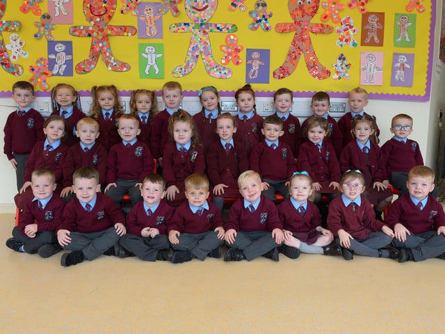 Mrs McGowan’s P1 class at St John’s Primary School. DER2140GS – 004