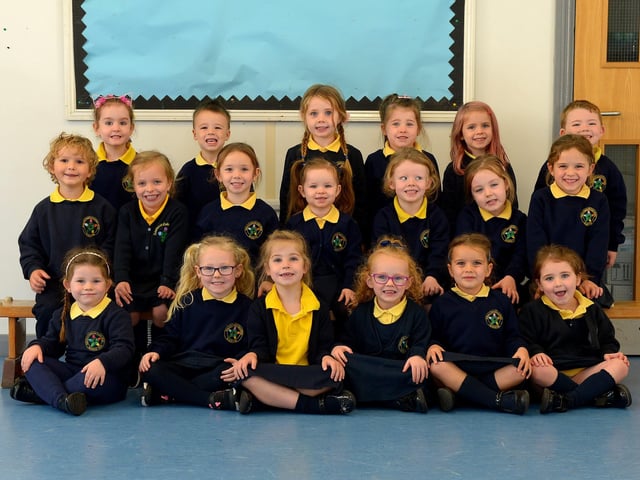 Mrs McDaid’s Gaelscoil Eadain Mhoir Primary 1 class. DER2139GS - 025