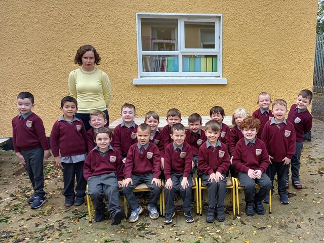 Junior Infants, St. Patricks Boys National School, Carndonagh with Teacher Deborah McGettigan.