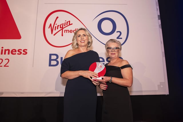 Armagh woman Louise Skeath, CEO at SDG Construction, was presented with the Award for Best Customer Service for a Small Business by  Sinead Cavanagh