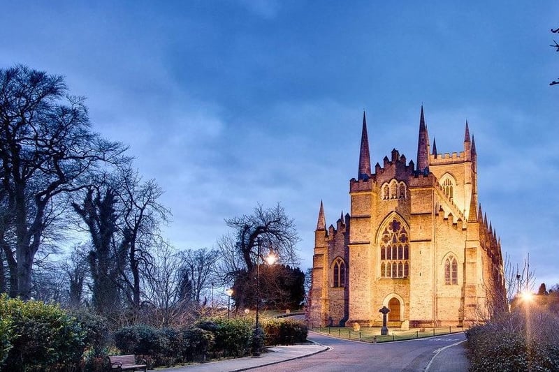 It is believed the remains of the saint are buried in the grounds of Down Cathedral in Downpatrick.