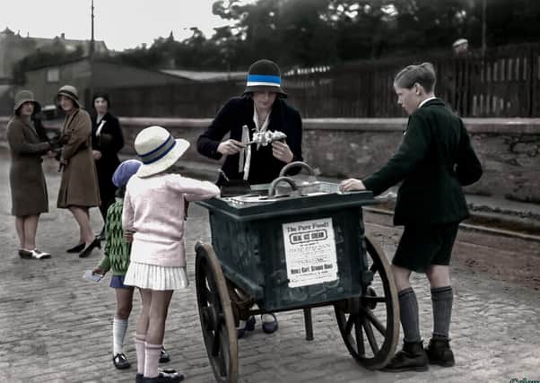 Iannarelli’s ice-cream being sold down the quay on regatta day 1929.