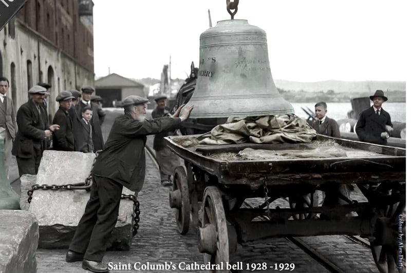 A bell arrives for St. Columb’s Cathedral around 1928-29.