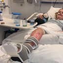 Lucie Maguire in hospital