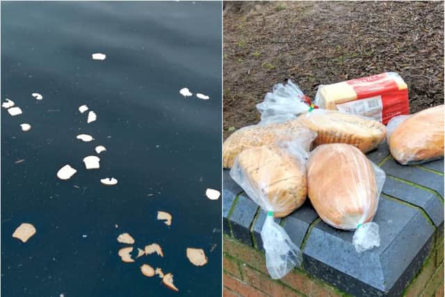 Piles of bread have been dumped at Doncaster Lakeside.