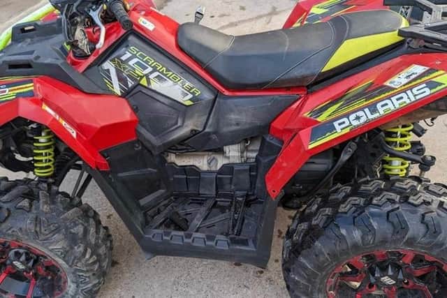 Police are hunting the distinctive quad bike in Doncaster.