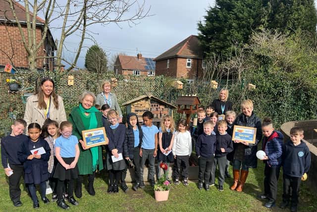 Dame Rosie Winterton MP unveiled the Eco Garden at Doncaster's Plover School.