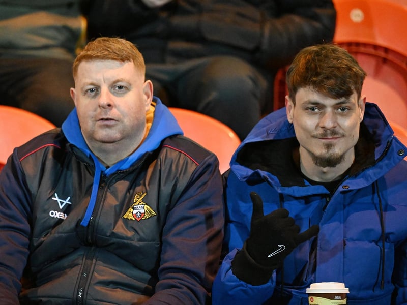 Doncaster Rovers fans watching the derby win over Huddersfield.