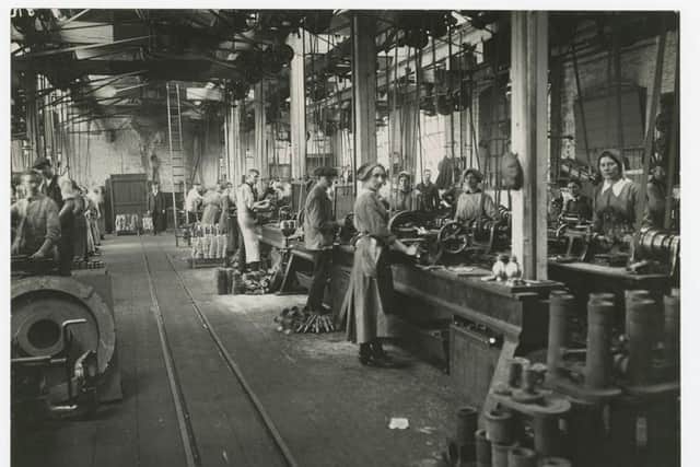 Women workers at the Denaby Main Powder Works. Picture courtesy of Conisbrough and Denaby Main Heritage Group 