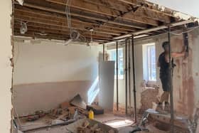 The removal of the first internal wall was a milestone moment in the renovation