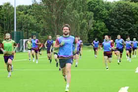 Doncaster Knights, pictured in training in 2019.