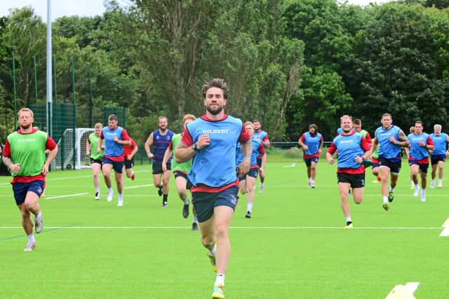 Doncaster Knights, pictured in training in 2019.