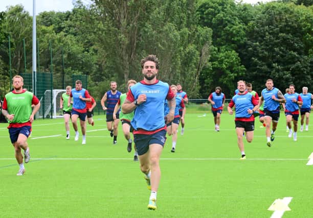 Doncaster Knights, pictured in training in 2019.