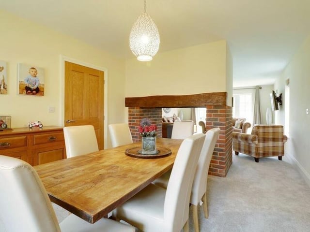 A more formal dining area has plenty of space.