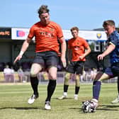 Robbie Gotts in action on his Rovers debut.